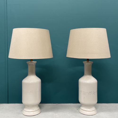 pair of ceramic lamps - CATEGORY: ANTIQUE LIGHTING - DATED 1930