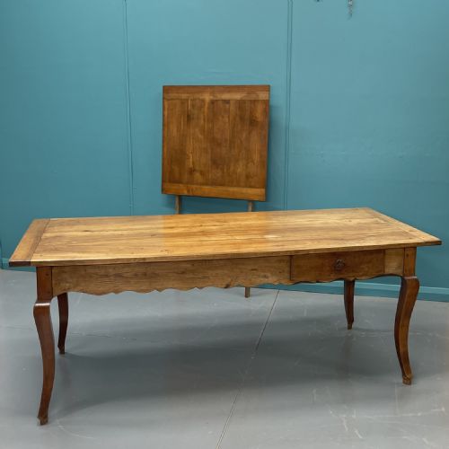extending french cherrywood farmhouse table c1800 - CATEGORY: ANTIQUE TABLES - DATED 1800