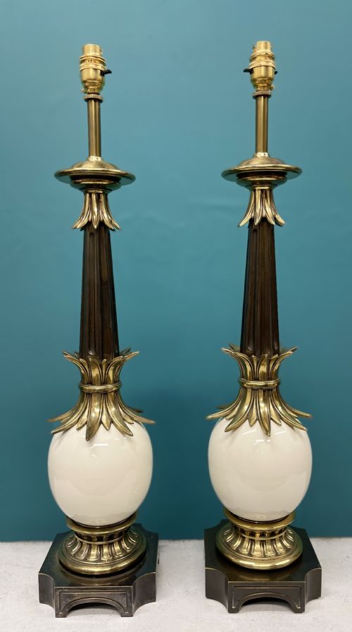 LARGE PAIR OF FAUX OSTRICH EGG LAMPS INC POSTAGE - ADDITIONAL PHOTO 8