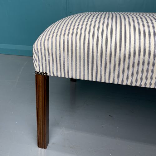 OTTOMAN CENTRE FOOTSTOOL IN TICKING STRIPES - ADDITIONAL PHOTO 1