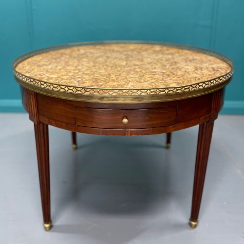 french round marble top coffee table - CATEGORY: ANTIQUE TABLES - DATED 1920