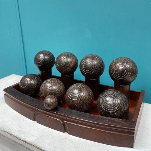 set of lignum vitae french ptanque boules - CATEGORY: ANTIQUE MISCELLANEOUS - DATED 19TH CENTURY
