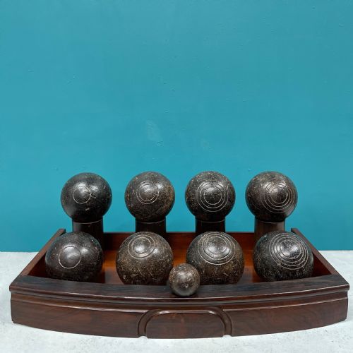 SET OF LIGNUM VITAE FRENCH PTANQUE BOULES - ADDITIONAL PHOTO 1