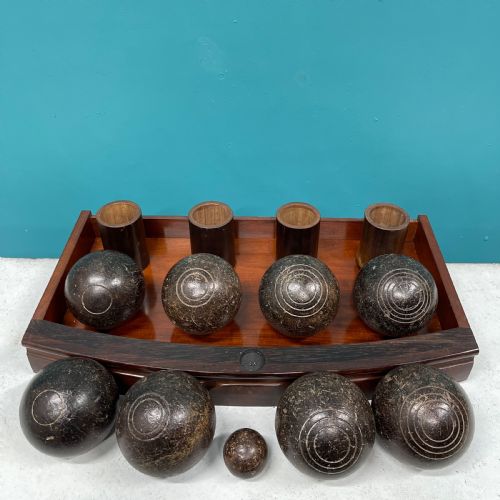SET OF LIGNUM VITAE FRENCH PTANQUE BOULES - ADDITIONAL PHOTO 3