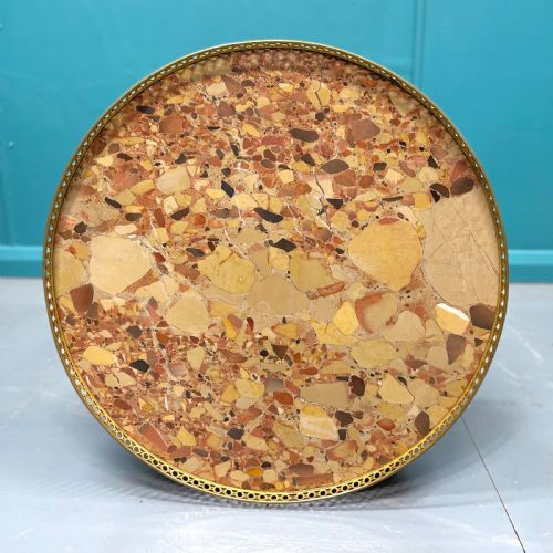 19TH CENTURY INLAID ROUND MARBLE TOP GUERIDON - ADDITIONAL PHOTO 7
