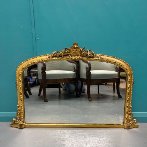 super quality gilt overmantle mirror with ribbons - CATEGORY: ANTIQUE MIRRORS - DATED 1860