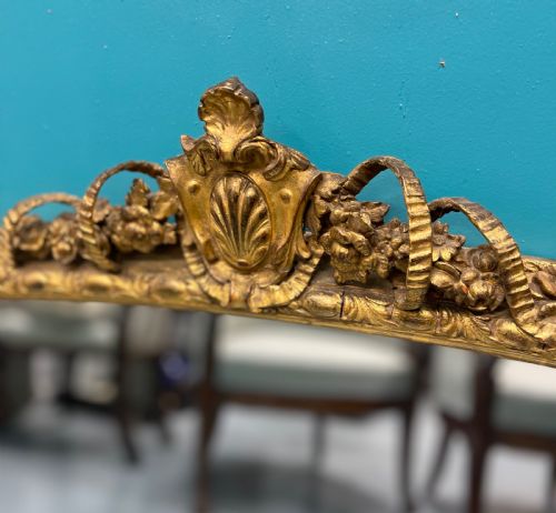 SUPER QUALITY GILT OVERMANTLE MIRROR WITH RIBBONS - ADDITIONAL PHOTO 2