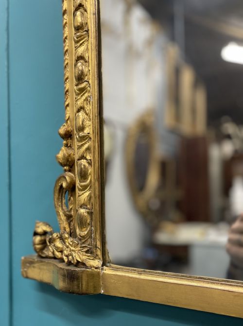 SUPER QUALITY GILT OVERMANTLE MIRROR WITH RIBBONS - ADDITIONAL PHOTO 5