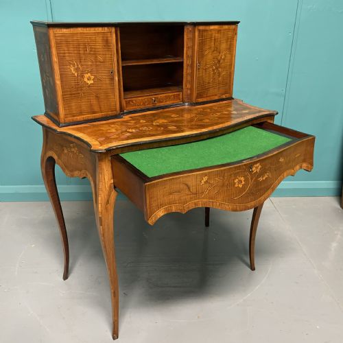 SATINWOOD MARQUETRY BONHEUR DU JOUR WRITING DESK - ADDITIONAL PHOTO 1
