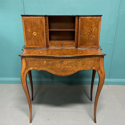 SATINWOOD MARQUETRY BONHEUR DU JOUR WRITING DESK - ADDITIONAL PHOTO 3