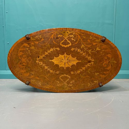 OVAL MARQUETRY COFFEE TABLE BY GREENWOOD SONS - ADDITIONAL PHOTO 6
