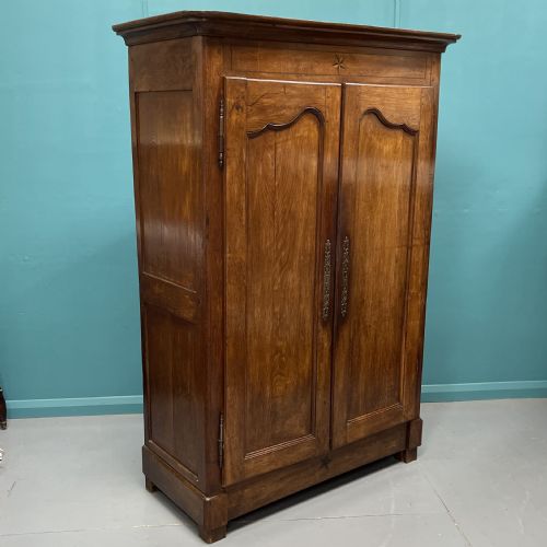 18th century normandy low chestnut armoire - CATEGORY: ANTIQUE CUPBOARDS - DATED 18TH CENTURY