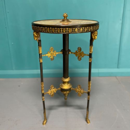 french gilt brass and marble top side table - CATEGORY: ANTIQUE TABLES - DATED 1920