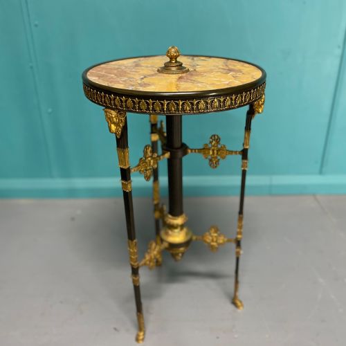 FRENCH GILT BRASS AND MARBLE TOP SIDE TABLE - ADDITIONAL PHOTO 3