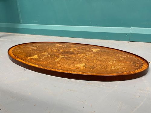 SHERATON STYLE OVAL MARQUETRY TRAY - ADDITIONAL PHOTO 4