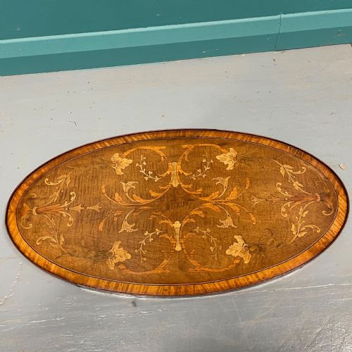 SHERATON STYLE OVAL MARQUETRY TRAY - ADDITIONAL PHOTO 5