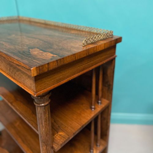 REGENCY ROSEWOOD OPEN BOOKCASE WITH BRASS GALLERY - ADDITIONAL PHOTO 3