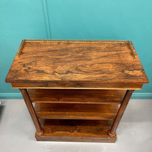 REGENCY ROSEWOOD OPEN BOOKCASE WITH BRASS GALLERY - ADDITIONAL PHOTO 5