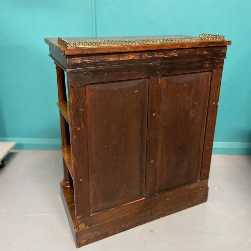 REGENCY ROSEWOOD OPEN BOOKCASE WITH BRASS GALLERY - ADDITIONAL PHOTO 6