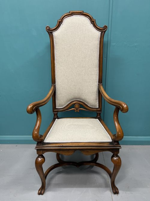 HIGH BACK OCCASIONAL HALL CHAIR IN WALNUT - ADDITIONAL PHOTO 1