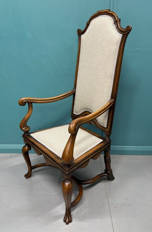 HIGH BACK OCCASIONAL HALL CHAIR IN WALNUT - ADDITIONAL PHOTO 2