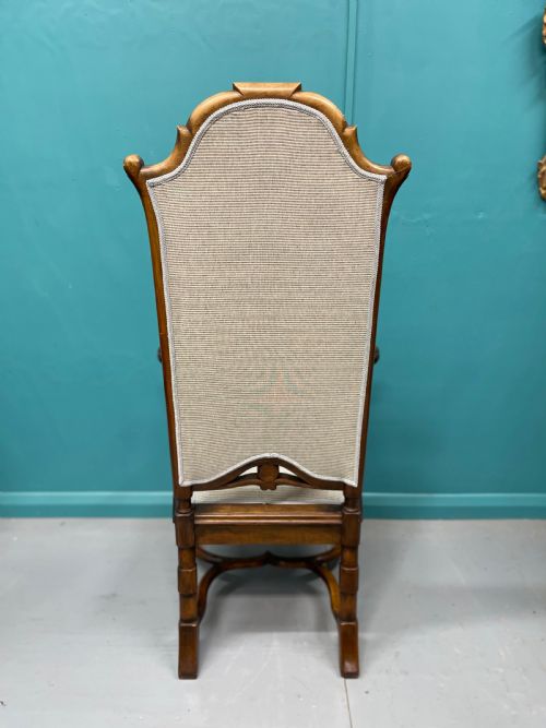 HIGH BACK OCCASIONAL HALL CHAIR IN WALNUT - ADDITIONAL PHOTO 4