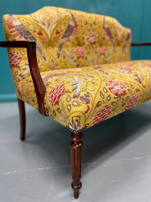 NEWLY UPHOLSTERED GEORGIAN WINDOW SEAT - ADDITIONAL PHOTO 2