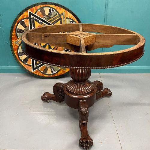 FRENCH EMPIRE GUERIDON TABLE WITH SPECIMEN MARBLE TOP - ADDITIONAL PHOTO 5