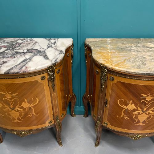 PAIR OF FRENCH MARBLE TOP PIER CABINETS - ADDITIONAL PHOTO 8