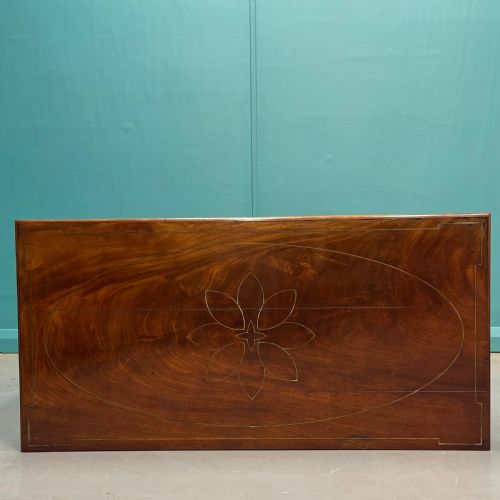 GEORGIAN MAHOGANY AND BRASS INLAID CABINET - ADDITIONAL PHOTO 2