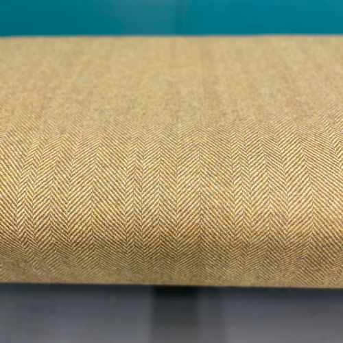 NEWLY UPHOLSTERED TWEED OTTOMAN WITH BARLEY TWISTS - ADDITIONAL PHOTO 3
