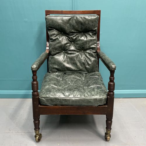 LATE GEORGIAN BERGERE ARMCHAIR ON CASTORS - ADDITIONAL PHOTO 2
