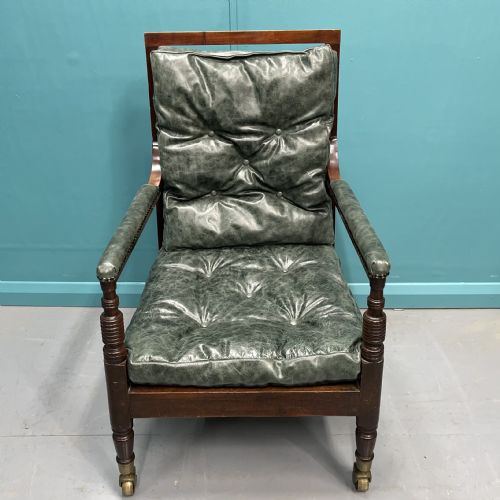 LATE GEORGIAN BERGERE ARMCHAIR ON CASTORS - ADDITIONAL PHOTO 7
