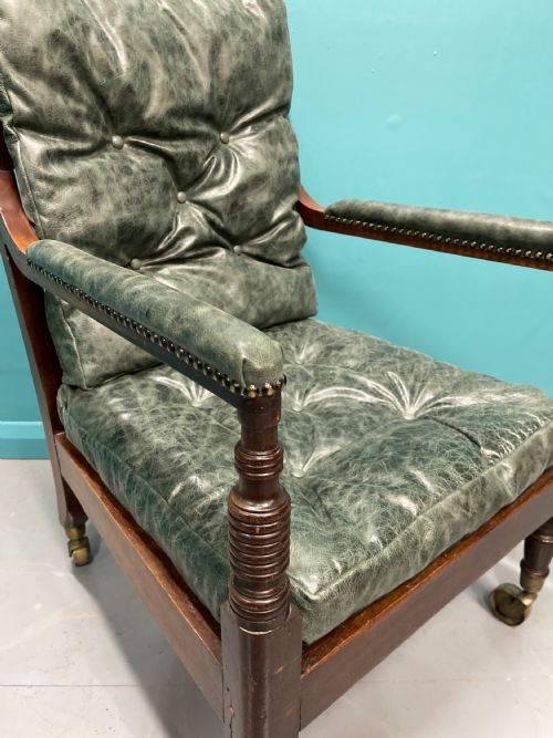 LATE GEORGIAN BERGERE ARMCHAIR ON CASTORS - ADDITIONAL PHOTO 3