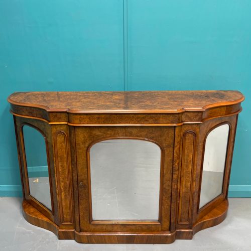 19TH CENTURY BURR WALNUT MIRRORED CREDENZA - ADDITIONAL PHOTO 1
