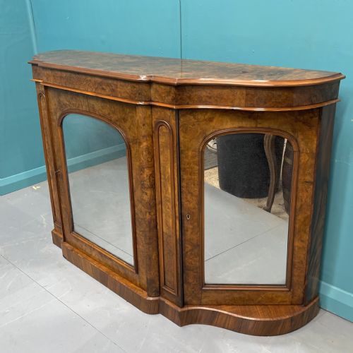 19TH CENTURY BURR WALNUT MIRRORED CREDENZA - ADDITIONAL PHOTO 5