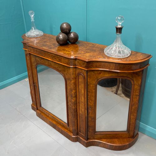 19TH CENTURY BURR WALNUT MIRRORED CREDENZA - ADDITIONAL PHOTO 6