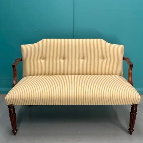 newly upholstered georgian occasional sofa - CATEGORY: ANTIQUE SOFAS - DATED GEORGIAN