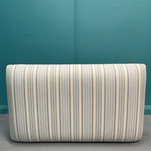 NEWLY UPHOLSTERED PASTEL STRIPE OTTOMAN STOOL - ADDITIONAL PHOTO 5