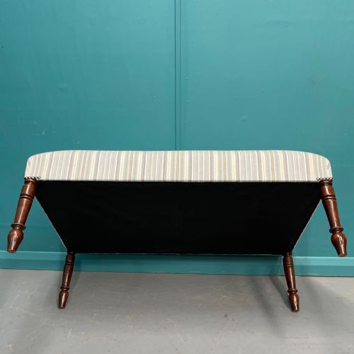 NEWLY UPHOLSTERED PASTEL STRIPE OTTOMAN STOOL - ADDITIONAL PHOTO 6