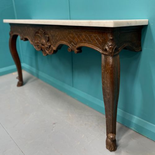 PAIR OF FRENCH MARBLE TOP WALL MOUNTED CONSOLE TABLES - ADDITIONAL PHOTO 3