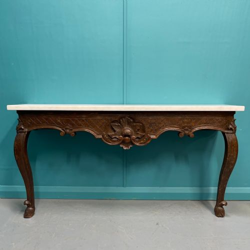 PAIR OF FRENCH MARBLE TOP WALL MOUNTED CONSOLE TABLES - ADDITIONAL PHOTO 4