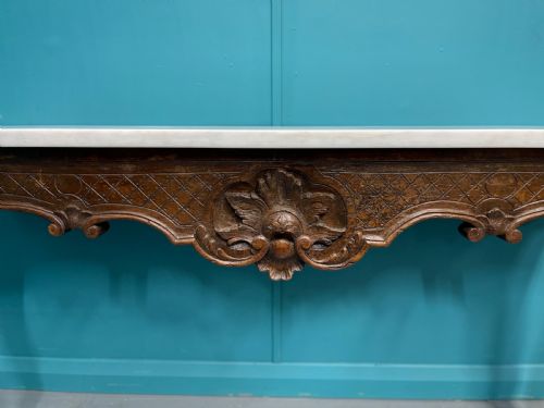 PAIR OF FRENCH MARBLE TOP WALL MOUNTED CONSOLE TABLES - ADDITIONAL PHOTO 6