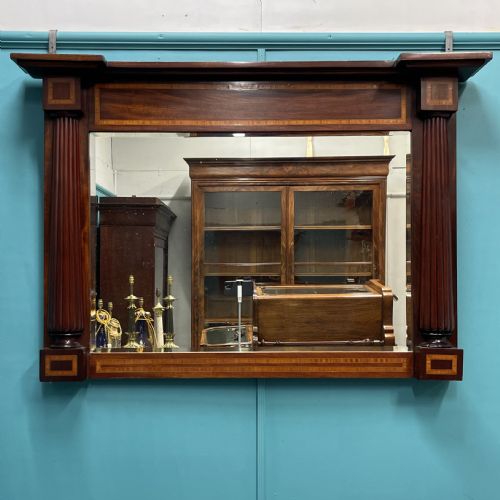 edwardian inlaid overmantle mirror - CATEGORY: ANTIQUE MIRRORS - DATED 1900