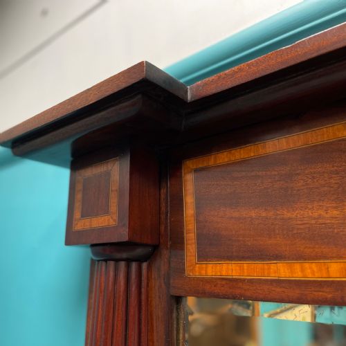 EDWARDIAN INLAID OVERMANTLE MIRROR - ADDITIONAL PHOTO 3