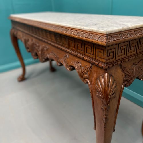LARGE MARBLE TOP CONSOLE TABLE ON LIONS FEET - ADDITIONAL PHOTO 6