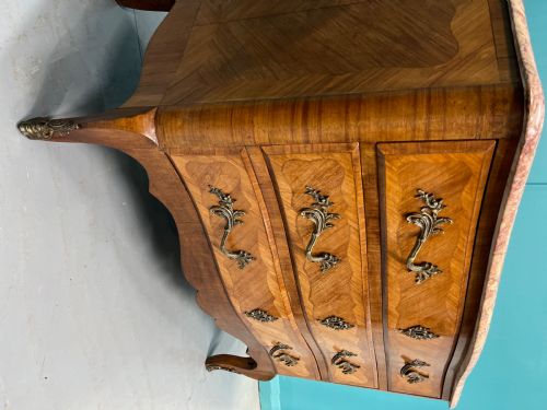 FRENCH BOMBE ROUGE MARBLE TOP COMMODE - ADDITIONAL PHOTO 5