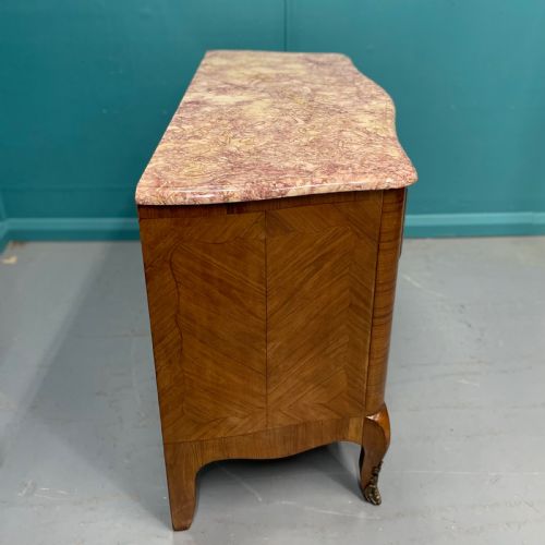 FRENCH BOMBE ROUGE MARBLE TOP COMMODE - ADDITIONAL PHOTO 7