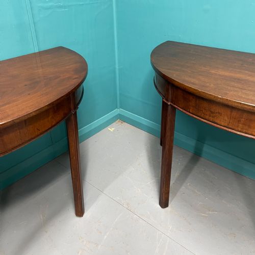 PAIR OF GEORGIAN DEMI LUNE CONSOLE TABLES - ADDITIONAL PHOTO 1