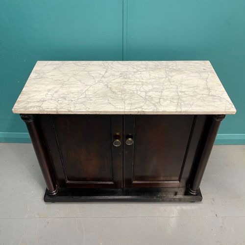 LATE REGENCY MARBLE TOP CHIFFONIER CABINET - ADDITIONAL PHOTO 1